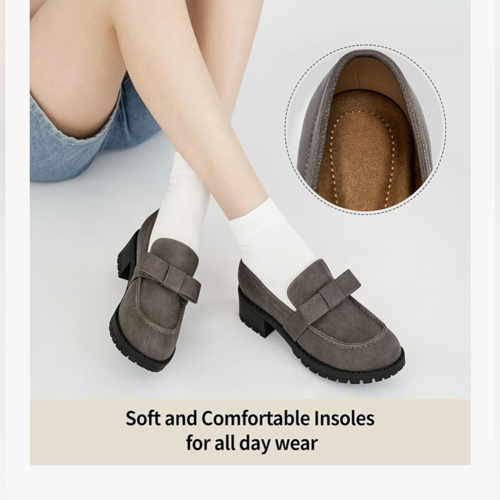 Gray Loafers with Bow Detail - Picture 4 of 7